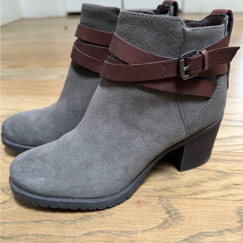 Sam Edelman Gray and Brown Ankle Boots